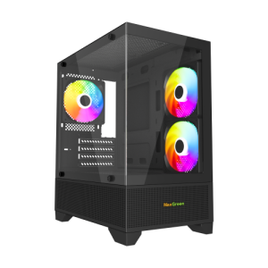 MaxGreen 350 Mid-Tower M-ATX Gaming Case With 3 ARGB Fan